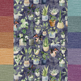 Houseplants - Navy - Organic Cotton/Spandex Euro Knit Jersey